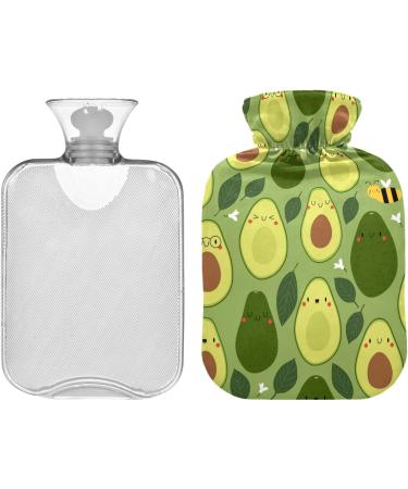 Naanle Avocado Bee Hot Water Bottle | 1L Transparent Heat Bottle for Bed | Hand & Foot Pain Relief | Heat & Cold Therapy Solution - Buy Online on GoSupps.com