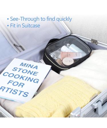 PACKISM Clear Makeup Bags 2 Pack - TSA Approved Toiletry Bag for Carry-on Travel - Quart-sized Clear Cosmetic Bags with Handle - Black (Medium & Large) - Buy Online on GoSupps.com