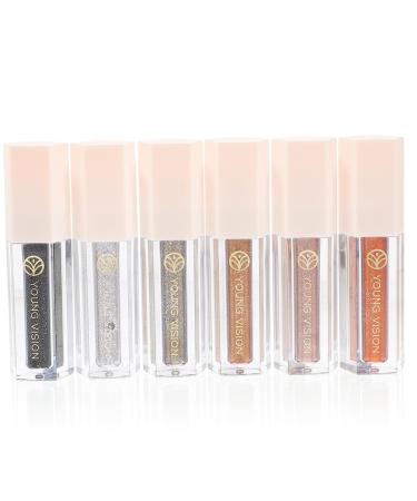 CANIGHT 6pcs Eye Shadow Set Liquid Eyeshadow Cosmetics Eyeshadow Korean Eye Glitter Bling Shadow Highlighter 1 count (Pack of 1) As Shown