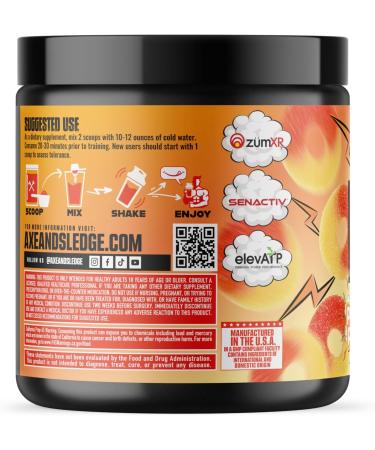 Axe & Sledge Intake Pre-Workout 20/40 Servings (Sour Peach Rings) - Buy Online on GoSupps.com