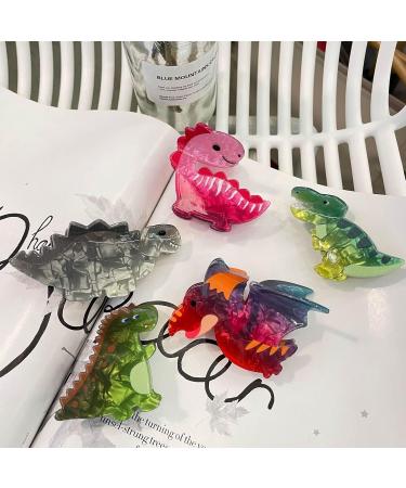 Acrylic Hair Claw Clips Funny Hair Catch Barrette Large Hair Clips Nonslip Strong Hold Hair Accessories Green Tyrannosaurus4 - Buy Online on GoSupps.com