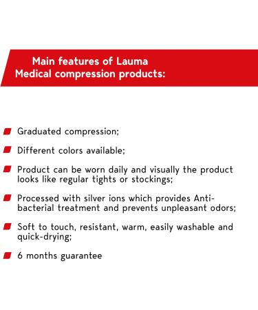Buy Lauma Medical Compression Stockings 23-32 mmHg Class 2 - Lace Strips for Varicose Veins & Swelling - M Size Long - Black - Buy Online on GoSupps.com