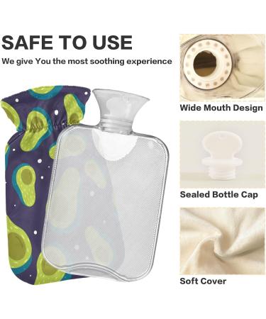 NAANLE Galaxy Avocado Hot Water Bottle 1L with Cover | Transparent Bed & Hand Heater for Pain Relief & Cold Therapy - Buy Online on GoSupps.com