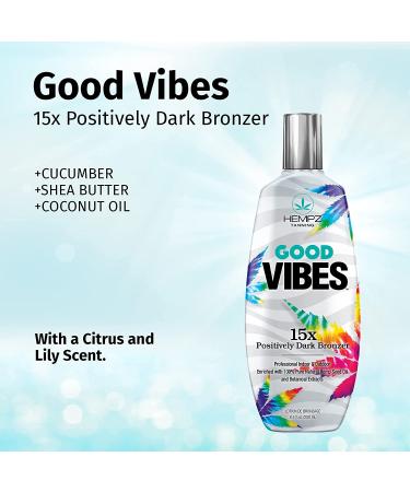 Hempz Good Vibes 15X Positively Dark Bronzer 8.5 Fl Oz - Herbal Moisturizing Self Tanner for Tanning Beds, Beach & Sun - Buy Online on GoSupps.com