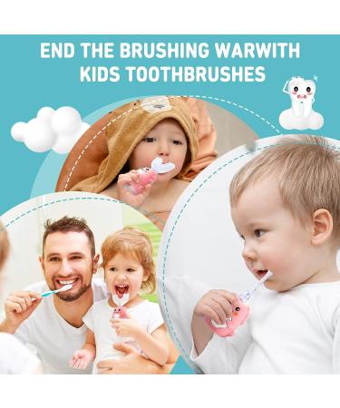 Kids Electric U-Shaped Ultrasonic Toothbrush | Rechargeable, Smart Timer, 3 Brush Heads, 3 Modes, IPX7 Water Resistant | Ages 7-12 | Pink - Buy Online on GoSupps.com