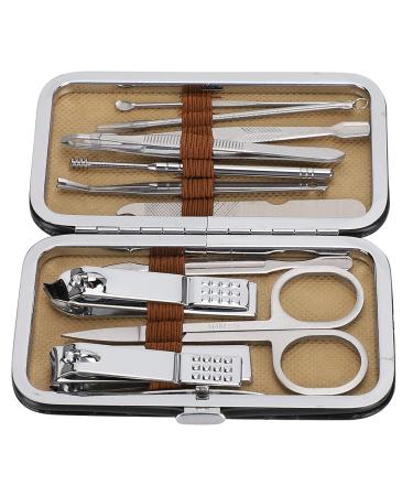 Verdant Touch Nail Clippers Kit Manicure Pedicure Nail Clippers Set 11-Piece Stainless Steel Acne Removal Tool Kit Black
