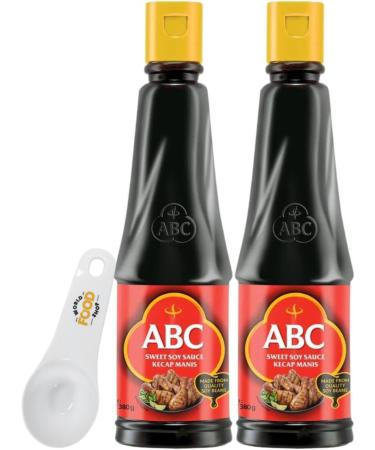 ABC Kecap Manis Sweet Soy Sauce 275ml Pack of 2 with World Food Shop - Indonesian Flavour Sweet and Savoury Versatile Cooking Essential
