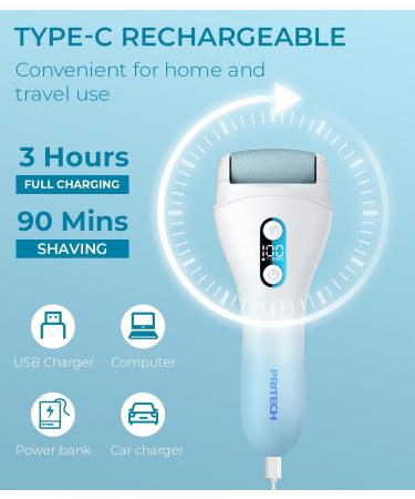 Rechargeable Electric Callus Remover - Portable Foot File & Pedi Tool Kit by PRITECH - Professional Dead Skin Care - Buy Online on GoSupps.com