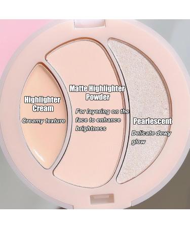 Palette de maquillage tricolore multifonction fard joues fard paupi res et surligneur en un palette de surligneur mat et contouring avec mini pinceau de maquillage pour des looks de maquillage 01# - Buy Online on GoSupps.com