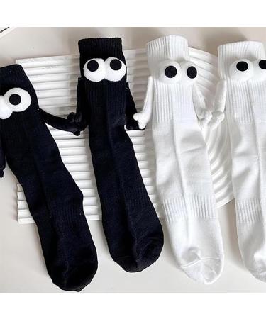 BIVOO Funny Magnetic Suction 3D Doll Couple Socks | Mid-Tube Socks | Black | 1 Pair - Buy Online on GoSupps.com