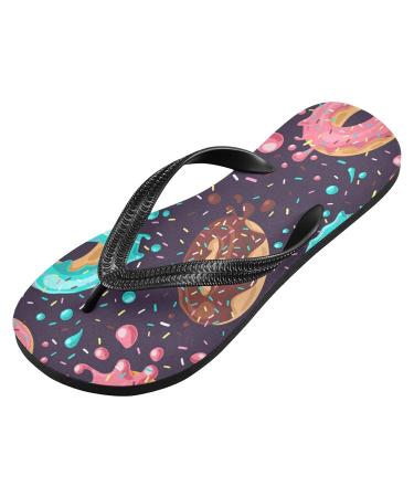 Mnsruu Donut Flip-Flops - Chocolate Brown & Lemon Yellow for Home Hotel Spa & Travel | XXL for Men & Women - Buy Online on GoSupps.com