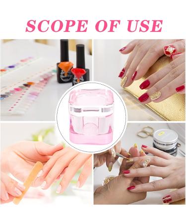 minkissy Nail Dappen Dish Crystal Glass Manicure Nail Cup Nail Liquid Cup with Lid for Acrylic Nails Pink - Buy Online on GoSupps.com