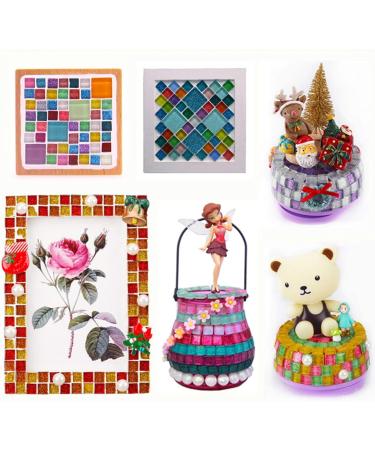 Shine Crystal Mosaic Glass Tiles for Home Decor & DIY Crafts - 200g 1x1 cm White - Buy Online on GoSupps.com
