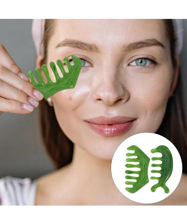 Minkissy Jade Scalp Massage Comb | Natural Wide Tooth Gua Sha Comb for Hair Growth & Antistatic Head Massage Device - Buy Online on GoSupps.com