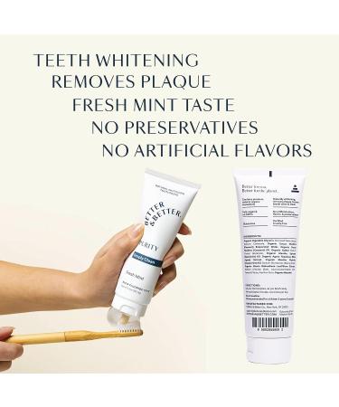 Better & Better Purity Toothpaste | Fluoride-Free & SLS-Free | Organic Mint for Sensitive Teeth | Vegan Whitening Toothpaste | 3.4oz (1 Pack) - Buy Online on GoSupps.com