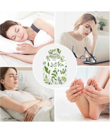 2L Floral Hot Water Bottle with Lid - Green Leaves Design for Pain Relief & Winter Warmth - Buy Online on GoSupps.com