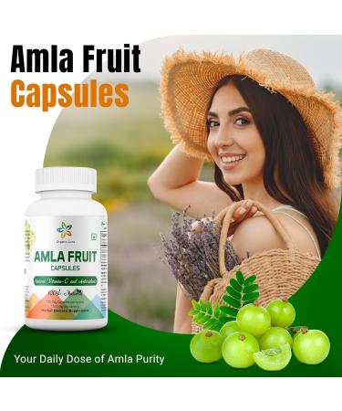 Amla Capsules 1500mg -120 Veg Capsules. Raw and Pure Natural Vitamin C Naturally Boosts Immunity Skin Glow Energy & Abundant Antioxidants. Whole Green SuperFood Nutrition. Non GMO-Gluten Free. - Buy Online on GoSupps.com