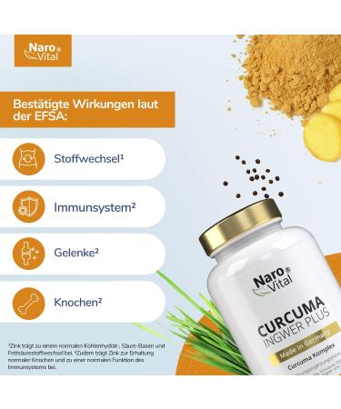 High-Dose Turmeric Ginger Capsules | Organic Curcumin Barley Grass & Ginger | 90 Vegan Anti-Inflammatory Capsules - Buy Online on GoSupps.com