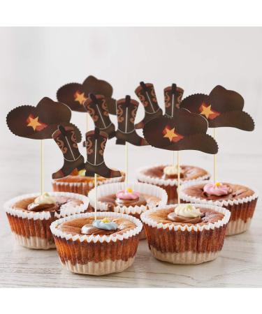 Blulu 60 Pieces Cowboy Hat and Boot Cupcake Toppers Cowboy Cupcake Picks Cowboy Baby Shower Toothpicks Western Birthday Cake Decorations for Western Theme Party Favors Supplies - Buy Online on GoSupps.com