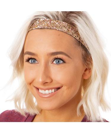 Shop Hipsy Adjustable Wide Headband Gift Pack - Bling Glitter Black/Rose Gold/Gunmetal | Stylish & Comfortable for Ladies - Buy Online on GoSupps.com