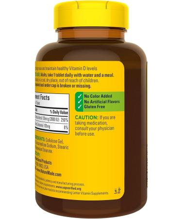 Mega Size Vitamin D3 2000 IU (50 mcg) 400 Tablets - Immune Health, Strong Bones & Muscles - 250% Daily Value - One Daily Tablet - Buy Online on GoSupps.com