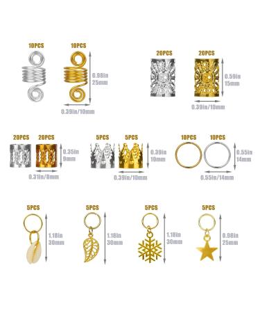 Savita 150 Pcs Hair Beads & Dreadlocks Accessories | Metal Hair Coils Clips for Braids | Gold & Silver Decoration - Buy Online on GoSupps.com