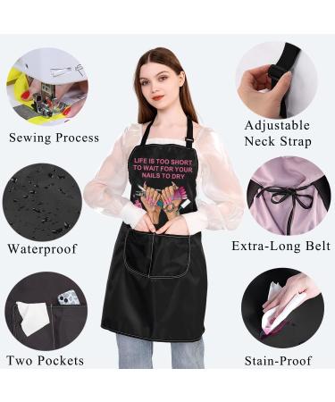 PLITI Nail Tech Apron For Women Life Is Too Short To Wait For Your Nails To Dry Nail Technician Gift Manicurist Gift Wait nails dry APU - Buy Online on GoSupps.com