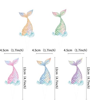 Keaziu 25 Pack Mermaid Tail Cupcake Toppers Mini Under the Sea Mermaid Tail Figures Cupcake Picks Mermaid Party Decoration Baby Shower Supplies Tail 1 - Buy Online on GoSupps.com