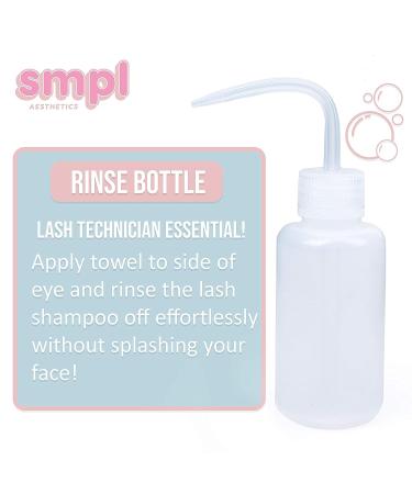 SMPL Aesthetics Eyelash Extension Cleanser Kit - Sulfate & Paraben Free Lash Shampoo, Brush & Rinse Bottle - Includes Free E-Book on Sensitive Makeup Removal & Primer (Fresh) - Buy Online on GoSupps.com