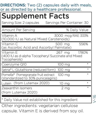 Metabolic Maintenance Deluxe Scavengers - Antioxidant Supplement with Pomegranate CoQ10 Vitamins Lutein & Zeaxanthin (60 Capsules) | Buy Internationally for Optimal Health - Buy Online on GoSupps.com