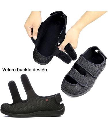 Women's Extra Wide Diabetic Orthopedic Sandals for Swollen Feet - Adjustable Velcro, Arthritis & Edema Footwear | Comfy Breathable Walking Slippers - Size 34, Black - Buy Online on GoSupps.com