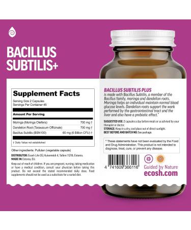 Bacillus Subtilis Spore Based Probiotic High Potency Strain with Prebiotic for Balanced Belly | Daily Gut Health & Microbiome Support for Family | 6 Billion CFU Per Day | 180 Vegetarian Capsules 90 Count (Pack of 2) - Buy Online on GoSupps.com