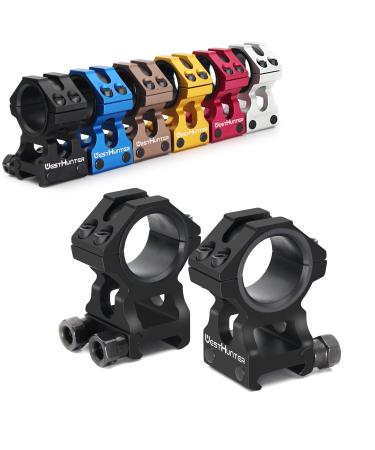 WestHunter Industrial Grade Scope Rings, 1 Inch 30 mm Tactical Precision 6061 T6 Picatinny/Dovetail Scope Mount | 2 Center Heights, 6 Colors 1.42"/36 mm Center Height Option-1 Picatinny Scope Rings Black