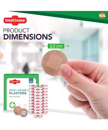 Hypoallergenic Small Round Spot Plasters 2.5cm - 200pk | Washproof Fabric Plasters for Cuts, Bruises & Wounds - Buy Online on GoSupps.com