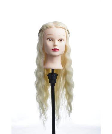 Real Hair Hairdressing Head - 80% Human Hair 56 cm with Clip & Steel Comb - Ideal for Practice & Styling - Buy Online on GoSupps.com