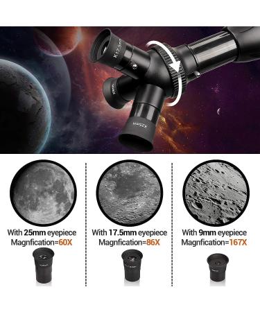Upgraded 60mm Aperture Astronomy Telescope for Adults - AZ Mount Refracting Telescope with Phone Adapter and Nylon Bag - Buy Online on GoSupps.com