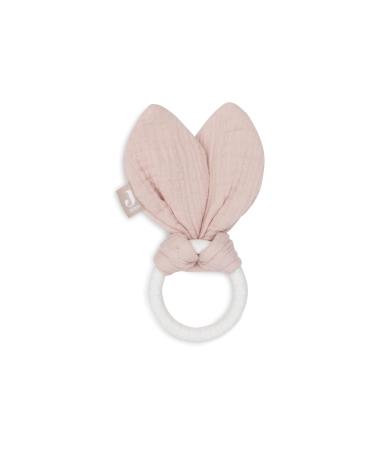 Jollein Beißring Baby Bunny Ears Wild Rose - Baby Greifling - Cotton - Silicone Ring - Oeko -Tex certified - Dental Aid - Baby Toys