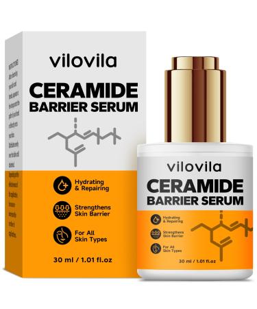 ViloVila Ceramide Serum (1.01 Fl Oz) Hydrating Serum to Reduce Dryness Hyaluronic Acid Serums Ceramide Moisturizer for Skin Care Face Serums for Women Redness-Reducing & Hydrating