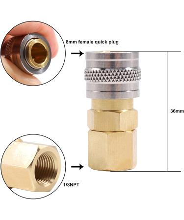 Sanoolir Fill Nipple Male & Female Set - Quick-Disconnect Copper Adaptor for PCP Airsoft & Paintball Guns | 1/8NPT, 1/8BSP, M10*1 Fittings - Buy Online on GoSupps.com