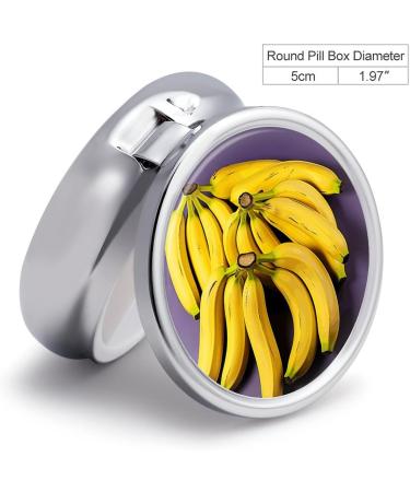 Travel-Friendly Banana Print Pill Box - 3 Compartment Portable Pill Organizer for Purse & Pocket - Buy Online on GoSupps.com