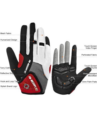 Inbike Men's Bicycle Gloves - Padded 5mm Gel Breathable MTB Gloves for Cycling & Outdoor Activities - Red-Lang Large (21.2 cm Palm) - Buy Online on GoSupps.com