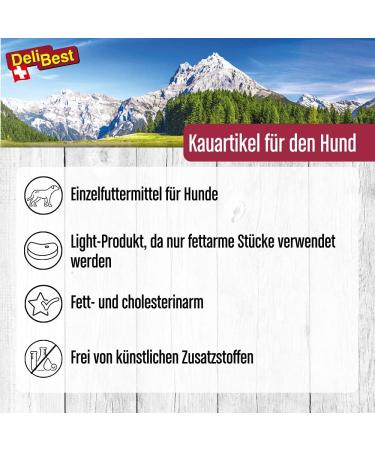 Delibest Light Horse Tendons Dental Sticks - Grain-Free Dog Chews & Tartar Remover | Natural Tooth Care Snacks (200g) - Buy Online on GoSupps.com
