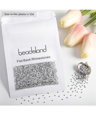 Beadsland 1440 Pieces Flat Back Rhinestones - Premium Nail Crystals SS6 Hematite for Nail Art & Crafts - Buy Online on GoSupps.com