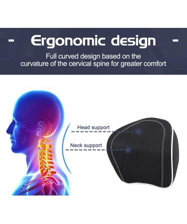 Zatooto Memory Foam Car Neck Pillow Adjustable Headrest for Driving Gaming & Office | Leather Comfort (Black) - Buy Online on GoSupps.com