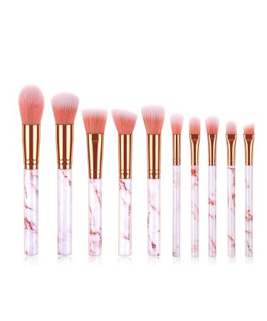 Fegtrtyoa 10 Professional Makeup Brushes Set Tool Foundation Eye Shadow Lip Liner Blush Marble Face Makeup Brush