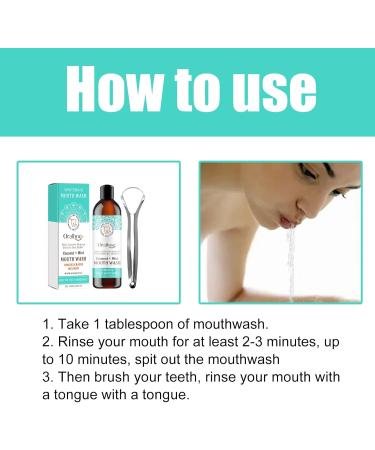 Coconut-Mint Mouth Care Set | Teeth Whitening Fresh Breath & Tongue Scraper - 100ml - Buy Online on GoSupps.com