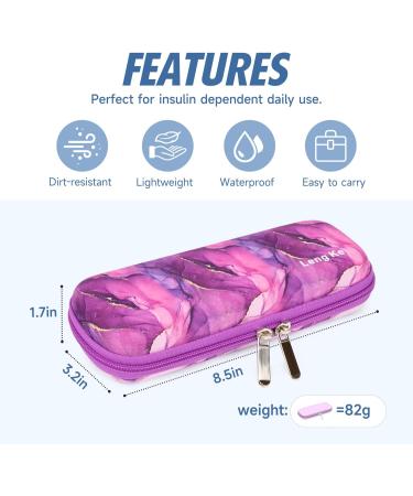 Youshares Insulin Cooling Bag for Travel | Marble Purple Design | Protects Insulin Pens & Diabetic Accessories | Heat & Cold Insulation - Buy Online on GoSupps.com