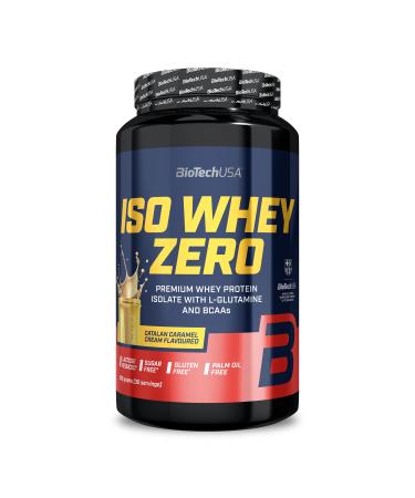 BioTechUSA Iso Whey Zero | Premium Whey Protein Isolate | Grass-Fed | Enzyme-Free | Sugar- and Gluten-free 908 g Caramel Catalan