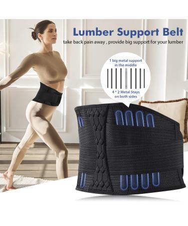 Racbeuk Lumbar Support Belt - Large Size, Lower Back Brace for Herniated Disc, Sciatica, Pain Relief - Breathable & Supportive Brace for Men & Women - Buy Online on GoSupps.com