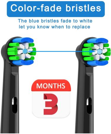 QLEBAO 16Pcs Toothbrush Heads Compatible with Braun Oral B Electric Toothbrush - Black - Buy Online on GoSupps.com